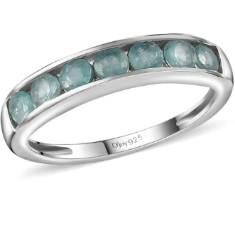 Grandidierite 7 Stone Ring in Platinum Over Sterling Silver 0.85